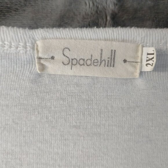 Spadehill Womens White Long Sleeve Top 2XL Criss Cross Casual Lightweight Beachy - Picture 2 of 9